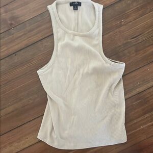 J. Crew Cream Ribbed Sleeveless Tank Top